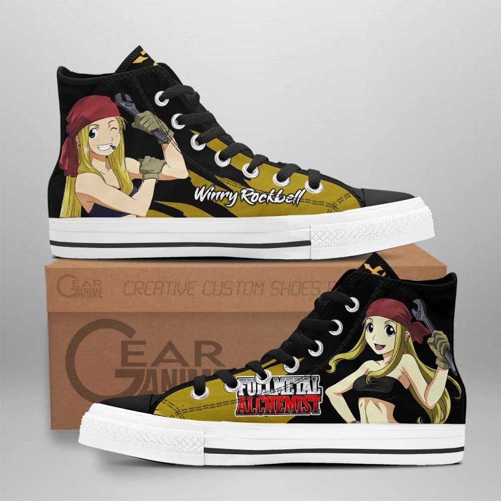 Fullmetal Alchemist Converse - Winry Rockbell High Top Shoes | Anime Converse AG0512