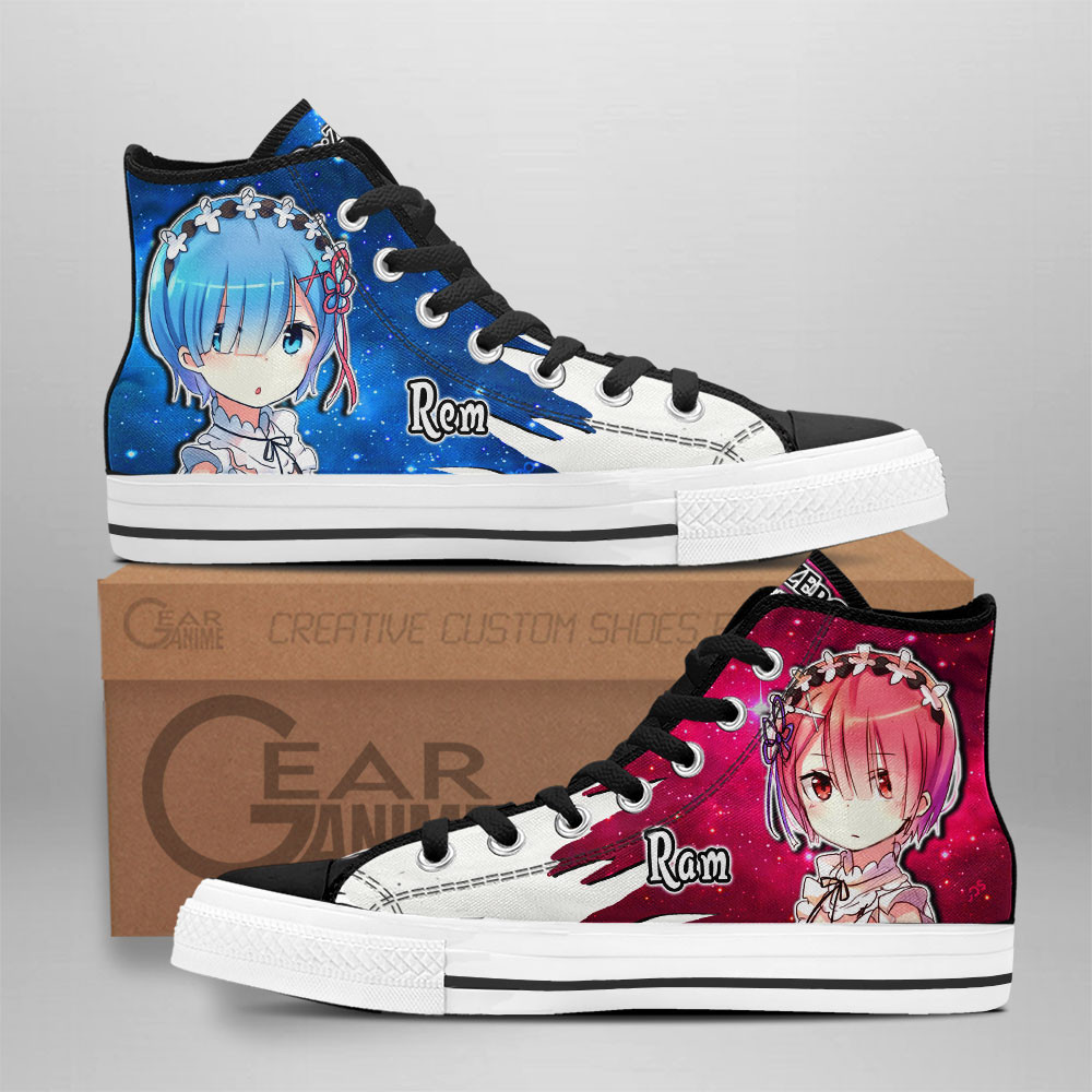 Re:Zero Converse - Ram and Rem High Top Shoes | Anime Converse AG0512