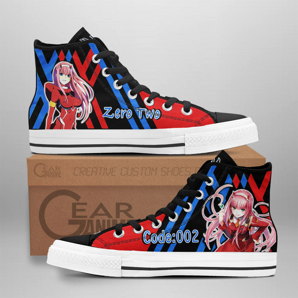 Darling In The Franxx Converse - Zero Two Code 002 High Top Shoes | Anime Converse AG0512