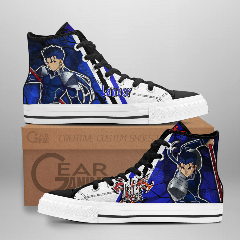 Fate Stay Night Converse - Lancer High Top Shoes | Anime Converse AG0512