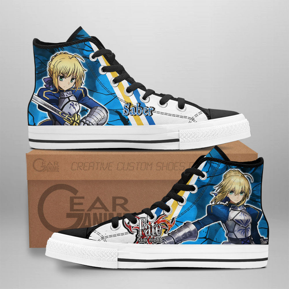 Fate Stay Night Converse - Saber High Top Shoes | Anime Converse AG0512