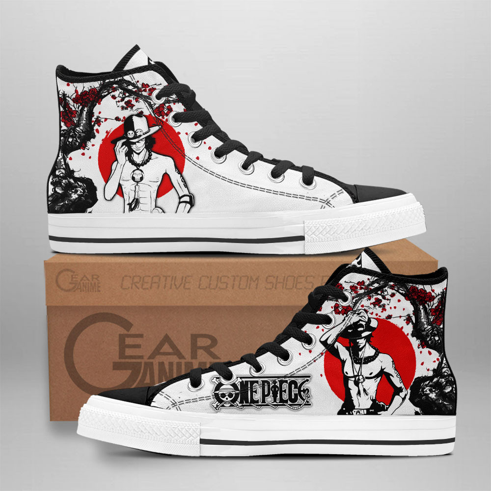 One Piece Converse - Portgas Ace High Top Shoes | Anime Converse AG0512