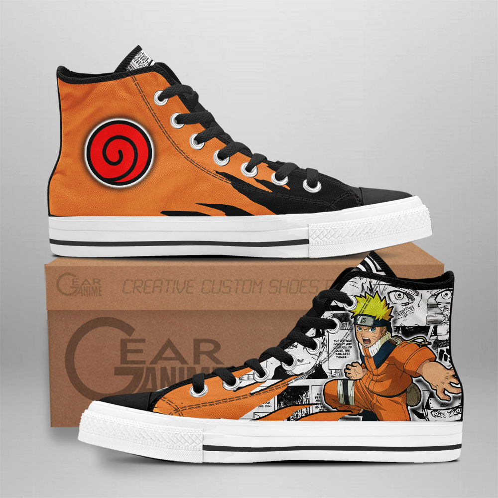 Naruto Converse - Nrt Uzumaki High Top Shoes Mix Manga Great Gift Idea | Anime Converse AG0512
