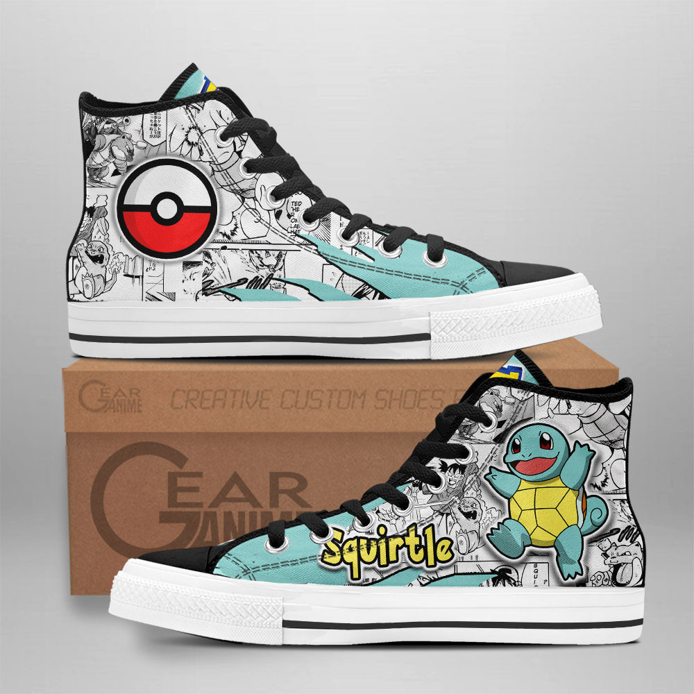 Pokemon Converse - Squirtle High Top Shoes Mix Manga | Anime Converse AG0512