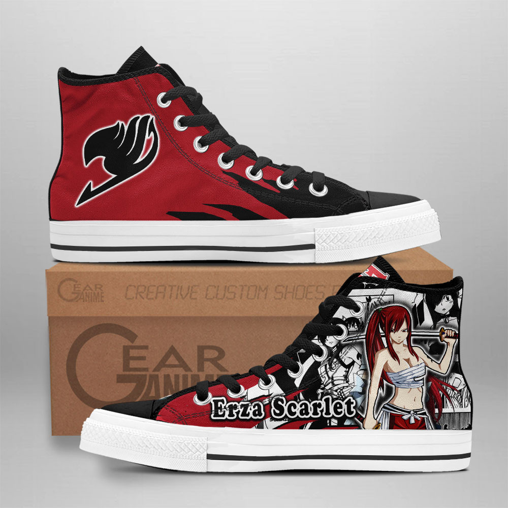 Fairy Tail Converse - Erza Scarlet High Top Shoes Mix Manga | Anime Converse AG0512