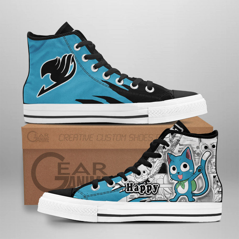 Fairy Tail Converse - Happy High Top Shoes Mix Manga | Anime Converse AG0512