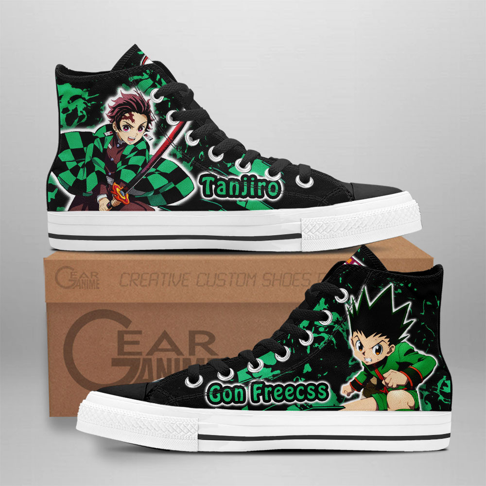 Demon Slayer Converse - Gon Freecss and Tanjiro High Top Shoes | Anime Converse AG0512