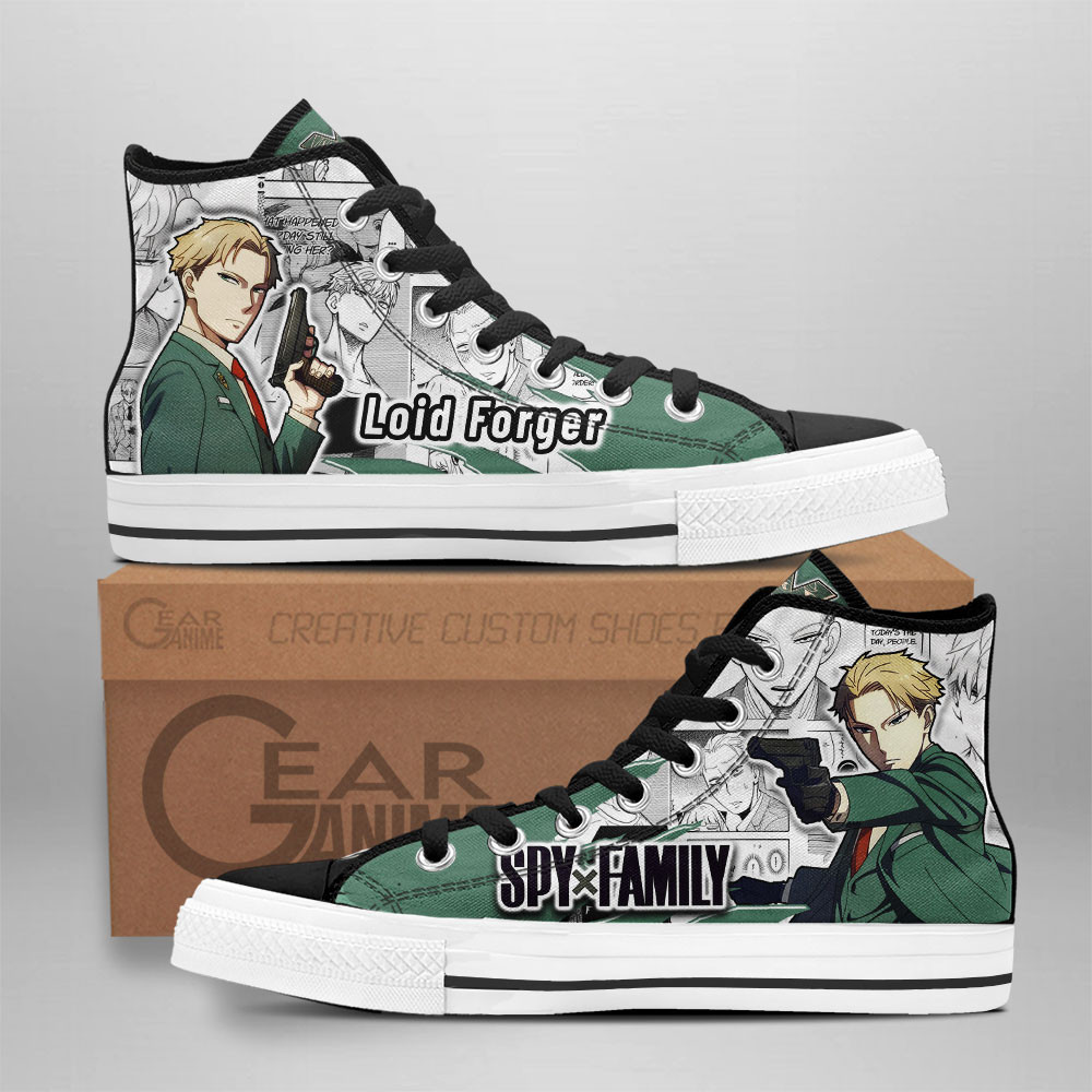 Spy x Family Converse - Loid Forger High Top Shoes Mix Manga | Anime Converse AG0512