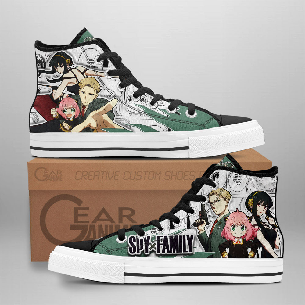 Spy x Family Converse - The Forgers High Top Shoes Mix Manga | Anime Converse AG0512