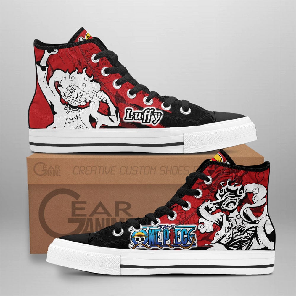 One Piece Converse - Luffy Gear 5 High Top Shoes Mix Manga | Anime Converse AG0512