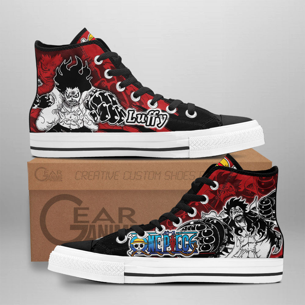One Piece Converse - Luffy Gear 4 High Top Shoes Mix Manga | Anime Converse AG0512