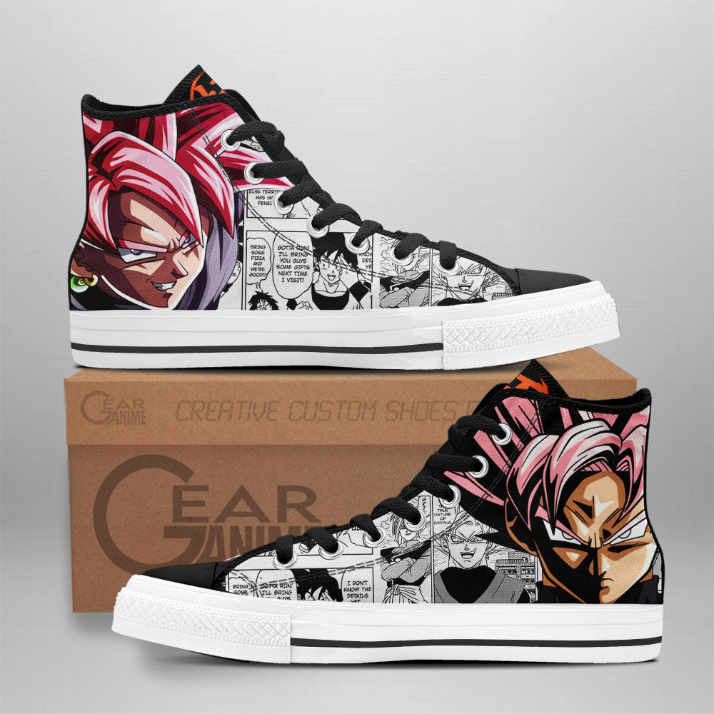 Dragon Ball Converse - Goku Black Rose High Top Shoes Mix Manga | Anime Converse AG0512
