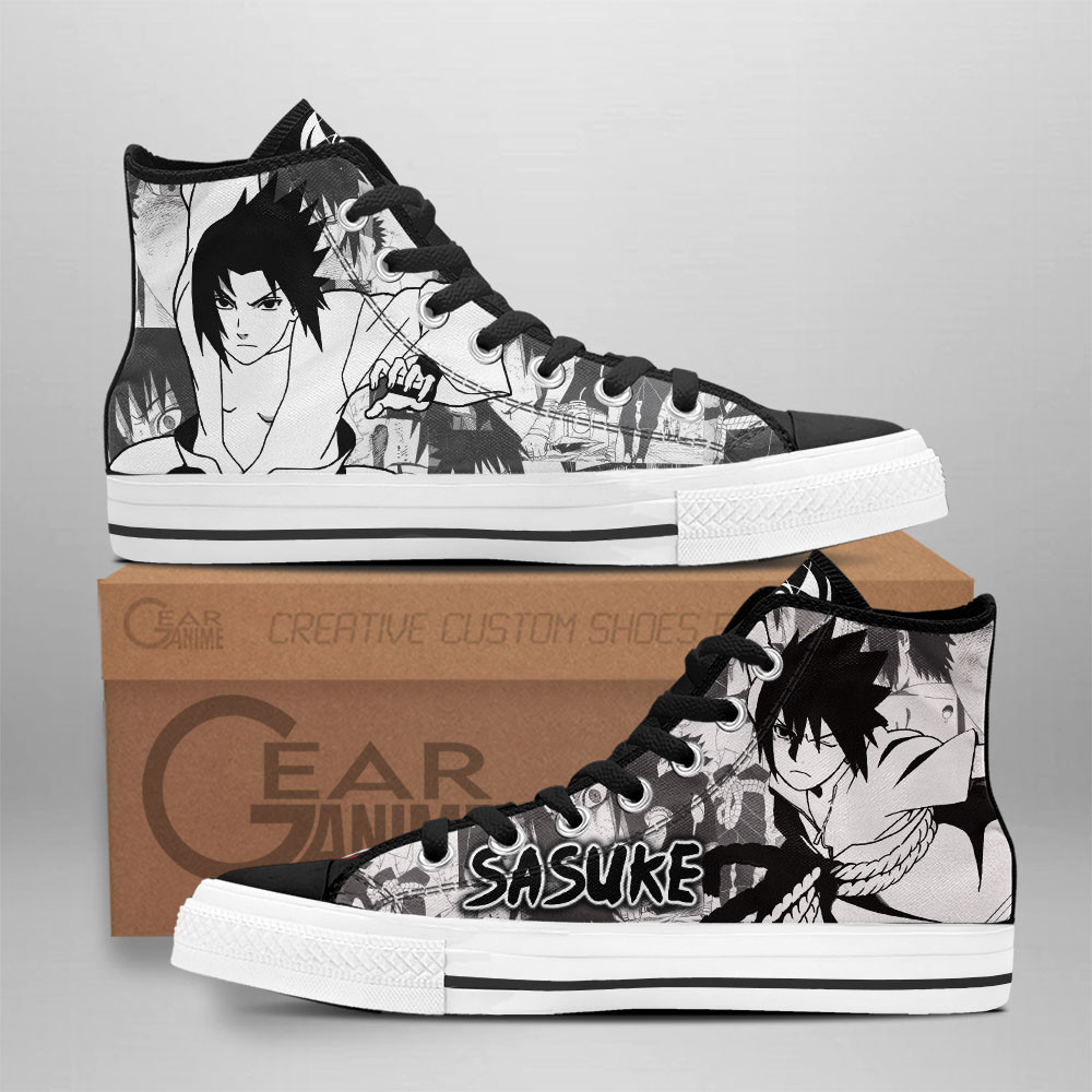 Naruto Converse - Sasuke Uchiha High Top Shoes | Anime Converse AG0512