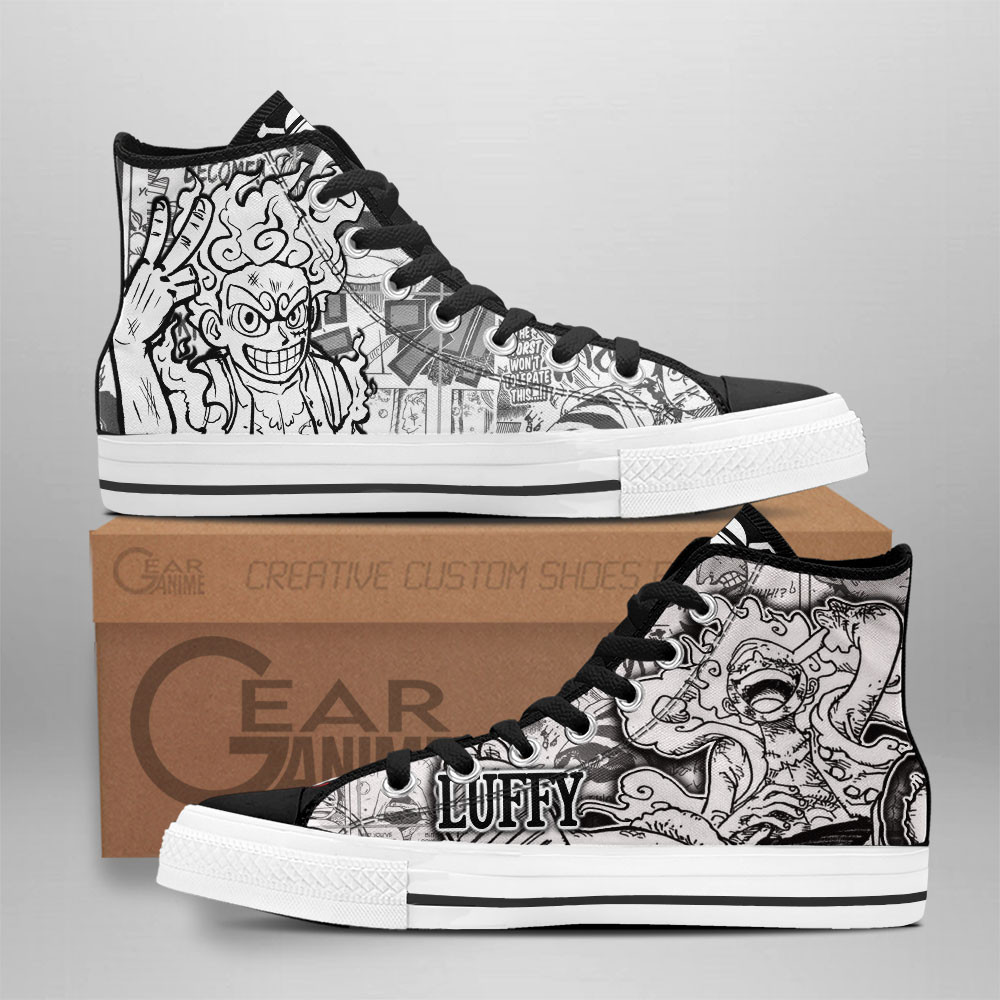 One Piece Converse - Luffy Gear 5 High Top Shoes | Anime Converse AG0512