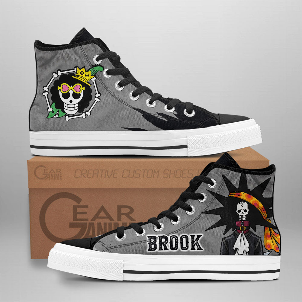 One Piece Converse - Brook High Top Shoes | Anime Converse AG0512