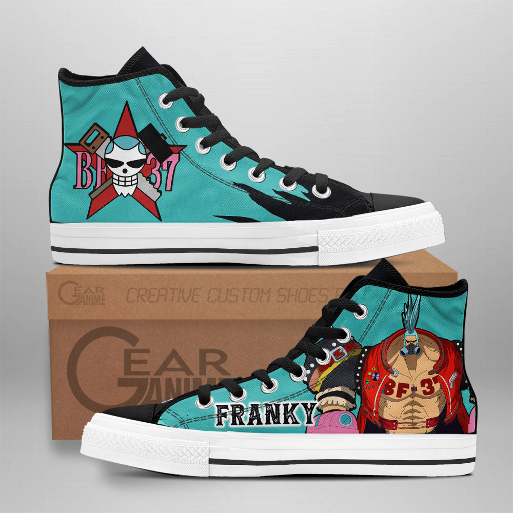 One Piece Converse - Franky High Top Shoes | Anime Converse AG0512